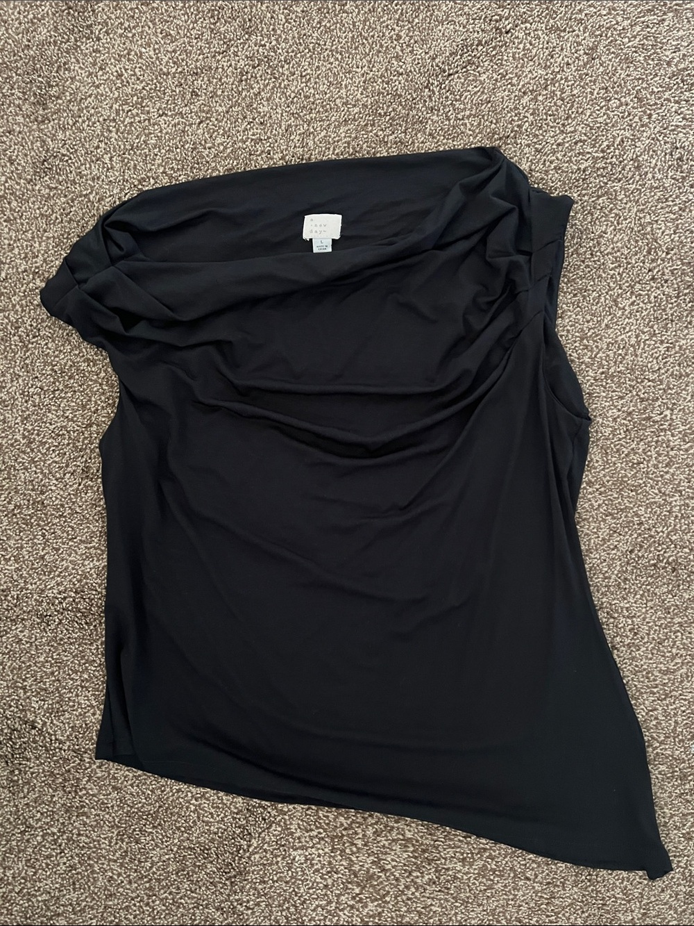 a new day Black Sleeveless Draped Cowl Neck Top